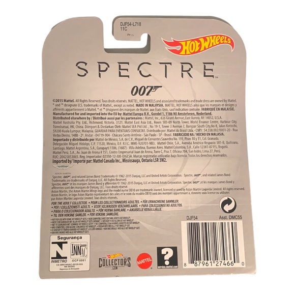 NIB Hot Wheels 2015 Metal Die Cast ASTON MARTIN Model CAR Spectre Collectible - Picture 3 of 4
